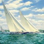 Endeavor and Yankee Off Cowes 20x24