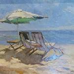 "Beach Umbrella"  11x14
Original Oil 
 