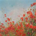 "Fragile Hillside Poppies" 30x30
Original Oil 