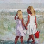 "Two Sisters and Red Bucket" 
40x30